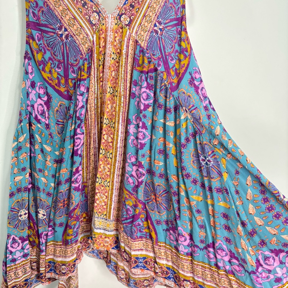 Free People Patchwork Floral Boho Fairy Tunic Top Beach Cottagecore Small-Medium - Picture 15 of 16